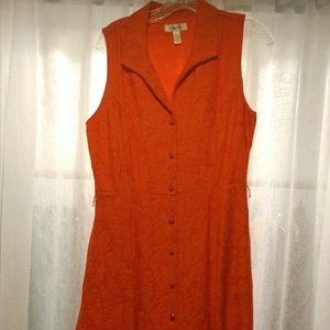 Orange button down dress